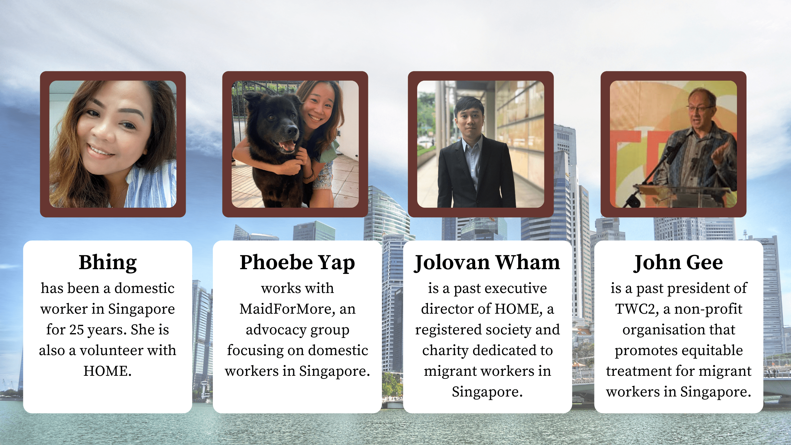 The 4 Profiles of the Changemakers we interviewed.